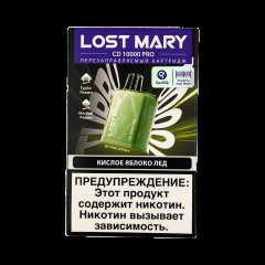 Картридж LOST MARY PRO CD 10000 Кислое яблоко лёд 2%