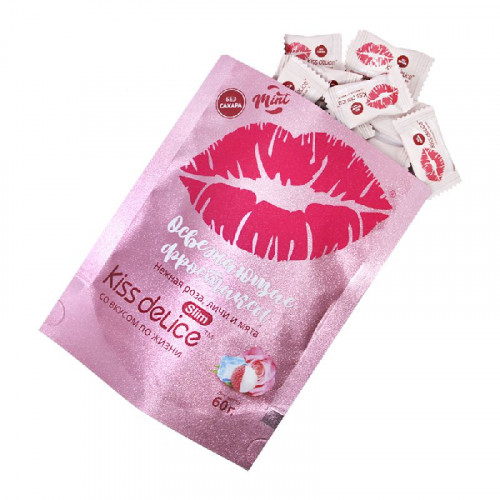 Леденцы Kiss Delice - Роза, личи и мята